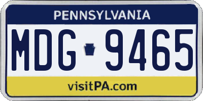 PA license plate MDG9465