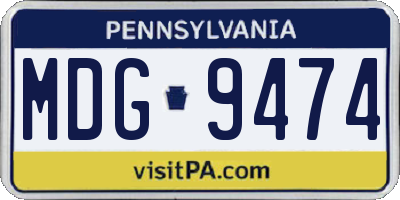 PA license plate MDG9474
