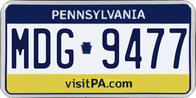 PA license plate MDG9477