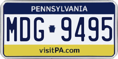 PA license plate MDG9495