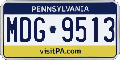 PA license plate MDG9513