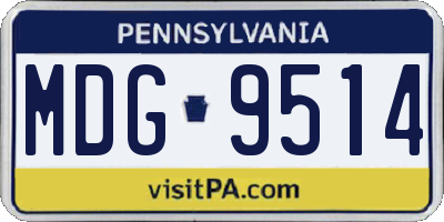 PA license plate MDG9514