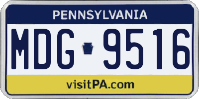 PA license plate MDG9516