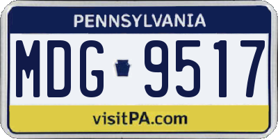 PA license plate MDG9517