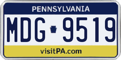 PA license plate MDG9519
