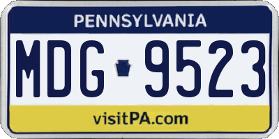 PA license plate MDG9523