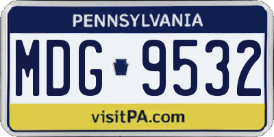 PA license plate MDG9532