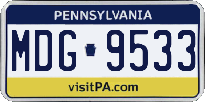 PA license plate MDG9533