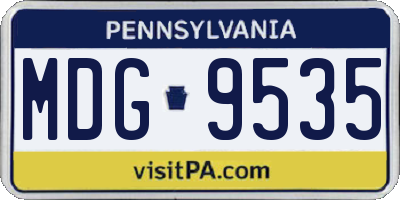 PA license plate MDG9535