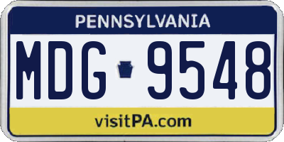 PA license plate MDG9548