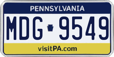 PA license plate MDG9549