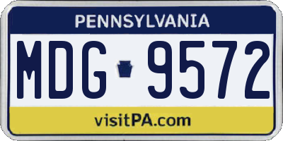 PA license plate MDG9572