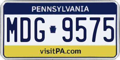 PA license plate MDG9575