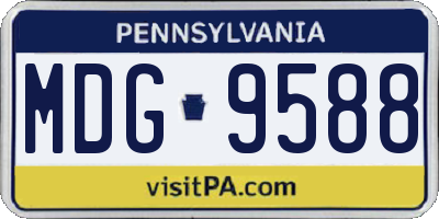 PA license plate MDG9588