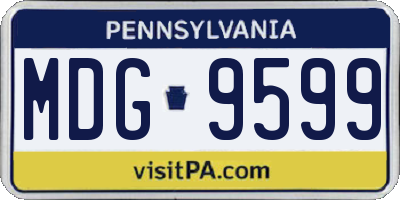 PA license plate MDG9599