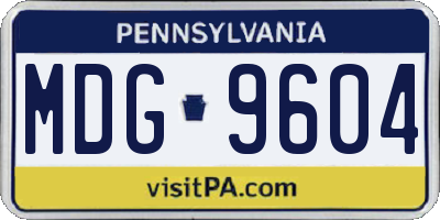 PA license plate MDG9604