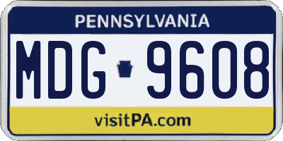 PA license plate MDG9608