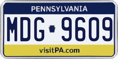 PA license plate MDG9609