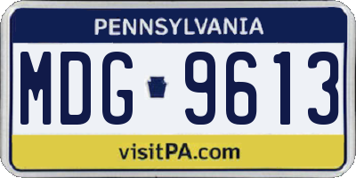 PA license plate MDG9613