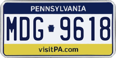 PA license plate MDG9618