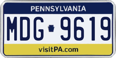 PA license plate MDG9619
