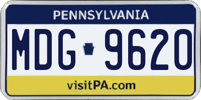 PA license plate MDG9620