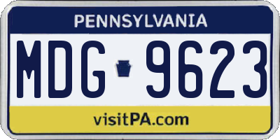 PA license plate MDG9623