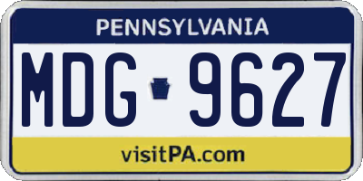 PA license plate MDG9627