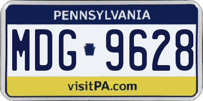 PA license plate MDG9628