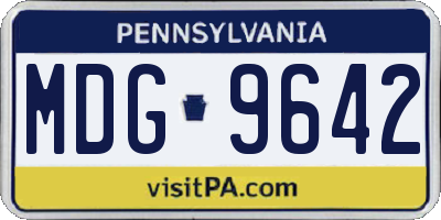 PA license plate MDG9642