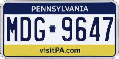 PA license plate MDG9647
