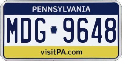 PA license plate MDG9648