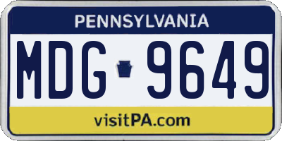 PA license plate MDG9649