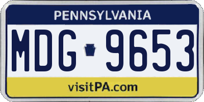 PA license plate MDG9653