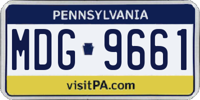 PA license plate MDG9661