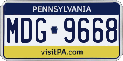 PA license plate MDG9668