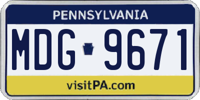PA license plate MDG9671