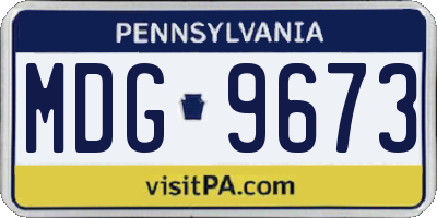 PA license plate MDG9673