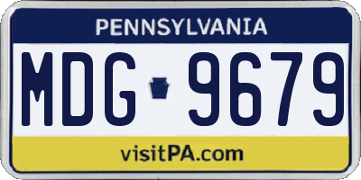 PA license plate MDG9679