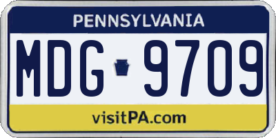PA license plate MDG9709