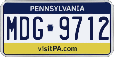 PA license plate MDG9712