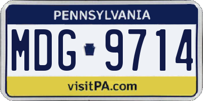 PA license plate MDG9714