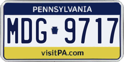 PA license plate MDG9717