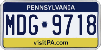 PA license plate MDG9718