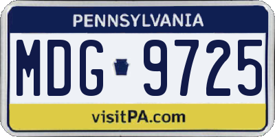 PA license plate MDG9725