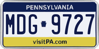 PA license plate MDG9727