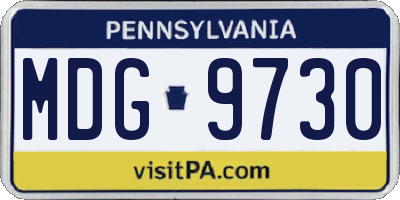PA license plate MDG9730