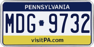 PA license plate MDG9732