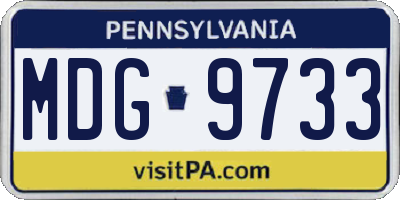 PA license plate MDG9733