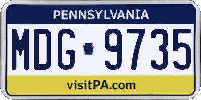 PA license plate MDG9735